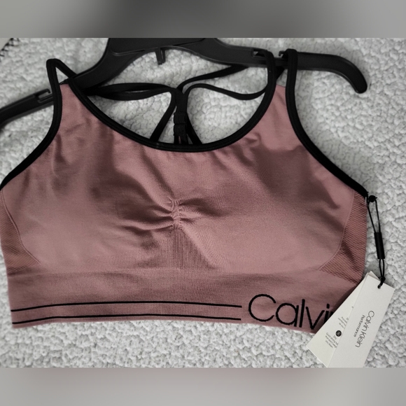 Calvin Klein Other - Calvin Klein Mauve Sports Bra with Black Trim